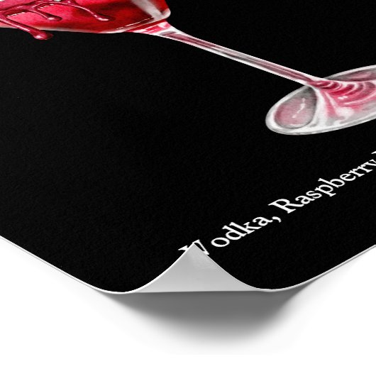 ハロウィーンカクテルパーティーヴァンパイアマルティーニレシピ ポスター (角)