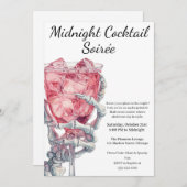 ハロウィーンカクテルパーティー | スケルトンハンド 招待状 (正面/裏面)