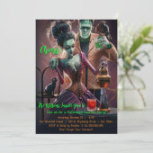 ハロウィーンカクテルパーティー、フランケンシュタイン&ブライド 招待状 (スタンド正面)