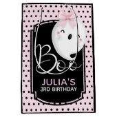 ハロウィーンカスタムガール誕生日ピンクブラック ミディアムペーパーバッグ (正面)