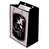 ハロウィーンカスタムガール誕生日ピンクブラック ミディアムペーパーバッグ (裏面アングル)