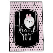 ハロウィーンカスタムガール誕生日ピンクブラック ミディアムペーパーバッグ (裏面)