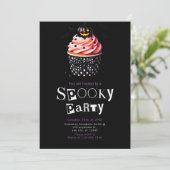ハロウィーンカップケーキキュートミニマモダンリストハロウィン 招待状 (スタンド正面)