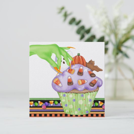 ハロウィーンカップケーキパーティの招待状バイSRF 招待状 (スタンド正面)