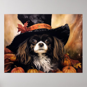 ハロウィーンカバリエールキングチャールズスパニエル犬 ポスター