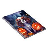 ハロウィーンカバリヤキングチャールズスパニエル犬パンプキンス ノートブック (右側)