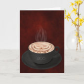 ハロウィーンカプチーノアートジャックオランタン カード (黄色い花)