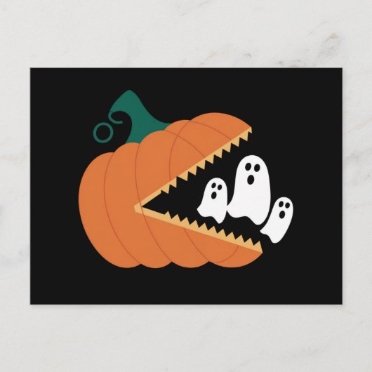 ハロウィーンカボチャおもしろい幽霊少年たち ポストカード (正面)