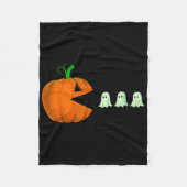 ハロウィーンカボチャおもしろい幽霊男の子キッズ女性の男性 フリースブランケット (正面)