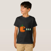 ハロウィーンカボチャおもしろい幽霊男の子キッズ女性の男性 Tシャツ (正面フル)