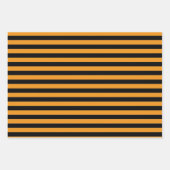 ハロウィーンカボチャこうもりストライプズオレンジブラック ラッピングペーパーシート (正面2)