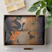 ハロウィーンカボチャこうもりブラックキャット巨大グリーンアイズ 薄葉紙 (ギフト)