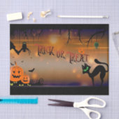 ハロウィーンカボチャこうもりブラックキャット巨大グリーンアイズ 薄葉紙 (クラフト)