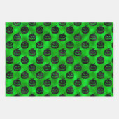 ハロウィーンカボチャこうもり&スカル ラッピングペーパーシート (正面3)