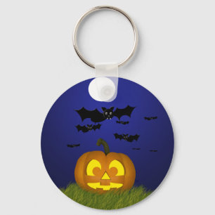 ハロウィーンカボチャとこうもりキーチェーン キーホルダー