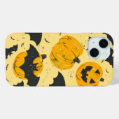 ハロウィーンカボチャとこうもりパターンヴィンテージ Case-Mate iPhoneケース (裏面 (横))