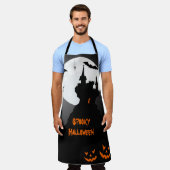 ハロウィーンカボチャとこうもり エプロン (着用した状態)