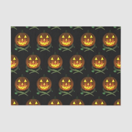 ハロウィーンカボチャとつる植物 薄葉紙 (正面)