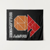 ハロウィーンカボチャとウィッチズハット タペストリー (正面(横))