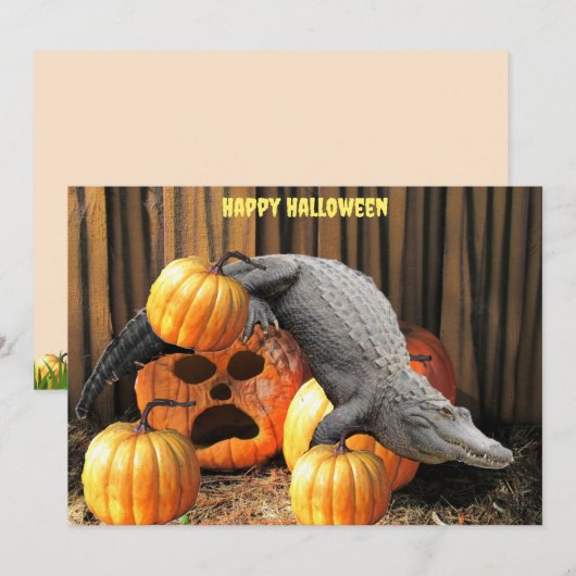 ハロウィーンカボチャとゲーター (正面/裏面)