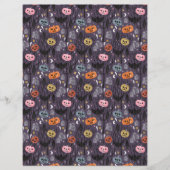 ハロウィーンカボチャと墓石スクラップブック紙 (正面)