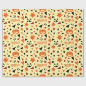 ハロウィーンカボチャと星シームレスなギフトラップ ラッピングペーパー (フラット)