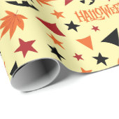 ハロウィーンカボチャと星シームレスなギフトラップ ラッピングペーパー (ロールコーナー)