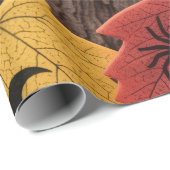 ハロウィーンカボチャと紅葉ラッピング紙 ラッピングペーパー (ロールコーナー)