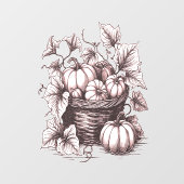 ハロウィーンカボチャと紅葉 ウィンドウサイン (シート)