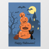 ハロウィーンカボチャと黒猫 ウィンドウサイン (シート)