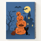 ハロウィーンカボチャと黒猫 ノートブック (裏面)