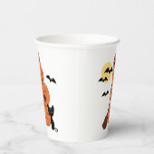 ハロウィーンカボチャと黒猫 紙コップ (右)