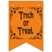ハロウィーンカボチャのオレンジとブラックトリックまたはトリート バンティングフラッグ (第3の旗)