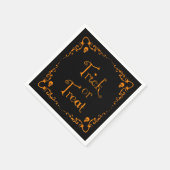 ハロウィーンカボチャのオレンジトリックまたはトリート スタンダードカクテルナプキン (角)