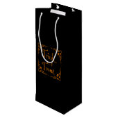 ハロウィーンカボチャのオレンジトリックまたはトリート ワインギフトバッグ (裏面アングル)