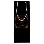 ハロウィーンカボチャのオレンジトリックまたはトリート ワインギフトバッグ (裏面)