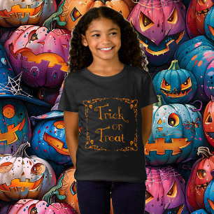 ハロウィーンカボチャのオレンジトリックまたはトリート Tシャツ