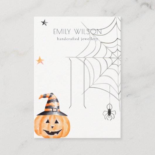 ハロウィーンカボチャのクモのWebヘアクリップディスプレイ 名刺 (正面)