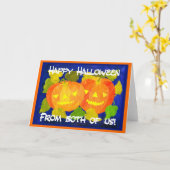 ハロウィーンカボチャのグリーティングカード カード (黄色い花)