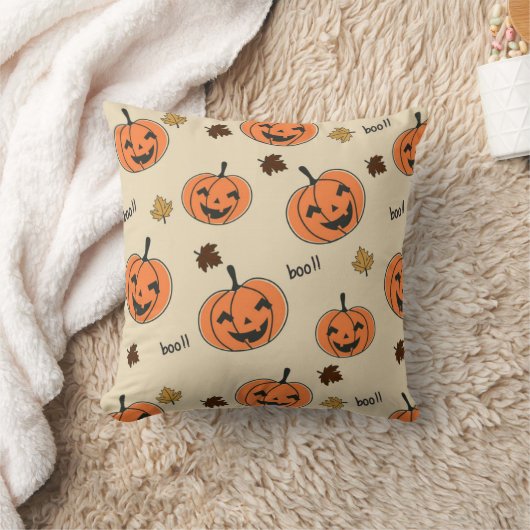 ハロウィーンカボチャのシームレスなパターン クッション (ブランケット)