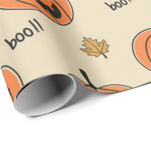 ハロウィーンカボチャのシームレスなパターン ラッピングペーパー (ロールコーナー)