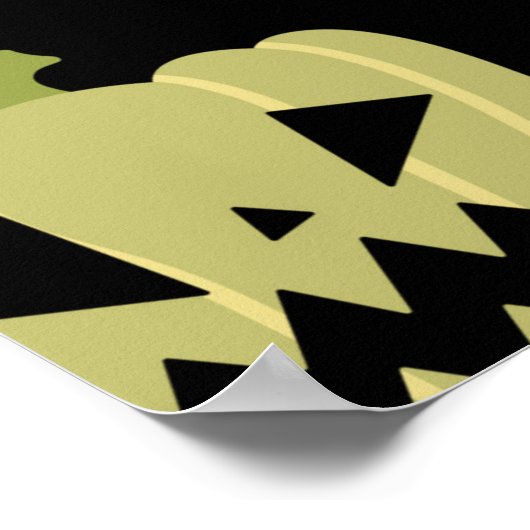 ハロウィーンカボチャのシームレスなパターン。手描き悪し ポスター (角)