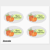 ハロウィーンカボチャのシール（4枚） 楕円形シール (シート)