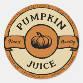 ハロウィーンカボチャのジュース ラウンドシール