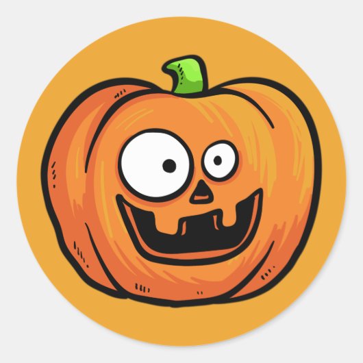 ハロウィーンカボチャのステッカー3 ラウンドシール (正面)