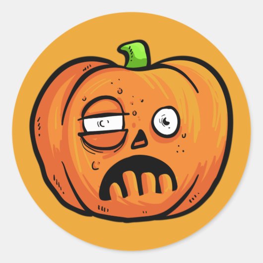 ハロウィーンカボチャのステッカー6 ラウンドシール (正面)