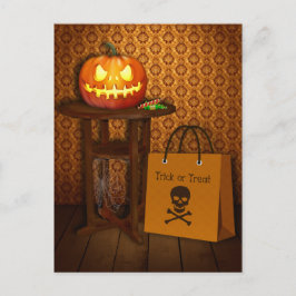 ハロウィーンカボチャのトリックまたはトリート ポストカード