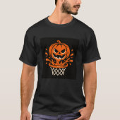 ハロウィーンカボチャのバスケットボール Tシャツ (正面)