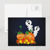 ハロウィーンカボチャのパッチはがき ポストカード (正面/裏面)