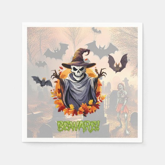 ハロウィーンカボチャのパッチ スタンダードカクテルナプキン (正面)